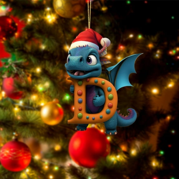 Pendant X1 Clearance! Christmas Dinosaur Ornaments 26 Letter Cartoon Pendant for Kids Acrylic Figures Hanging Gift for Christmas Tree Christmas Decoration 2023 Funny Dinosaur Decor for Baby Boy