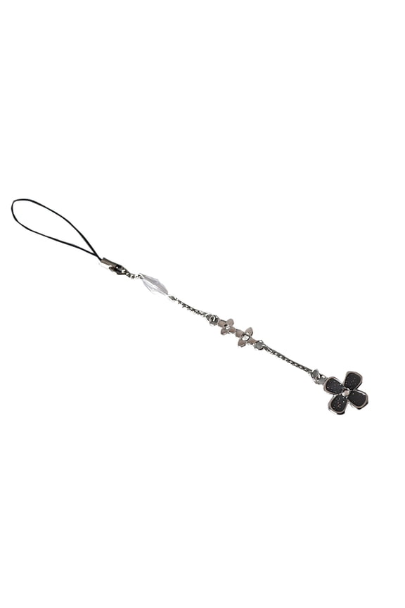 Pendant for Anime Enthusiasts Sawako Four Leaf Phone Charm Flower Car Hanging Ornament Jewelry Merch, 18 cm, Black