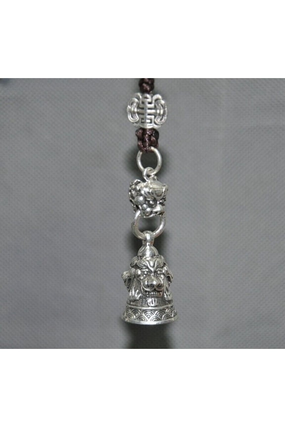 Pendant keychain Chinese Tibetan Bells Ball Animal Lion Foo Dog Exorcism Amulet