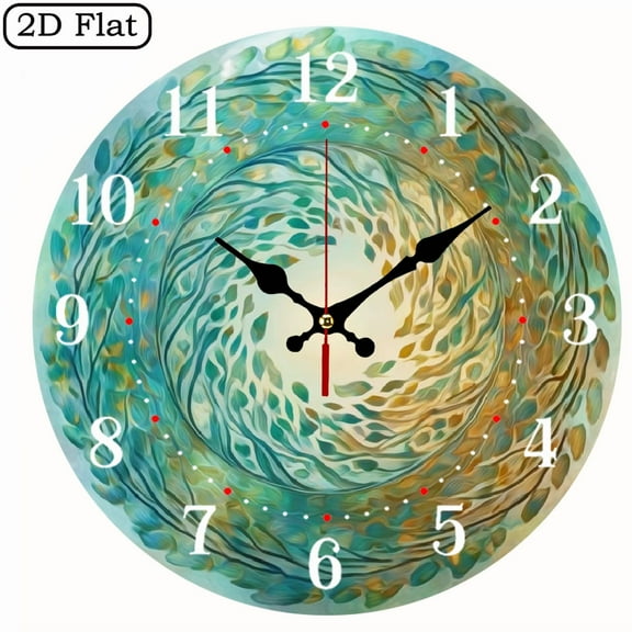 Pendant with rotating Hook Hanging 2D Flat 1pc 10Inch Design Silent Wall Clock Wooden Living Room, Bedroom Housewarming & Anniversary Gift