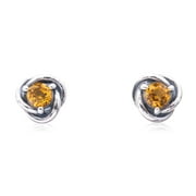 Pandora November Honey Eternity Circle Stud Earrings