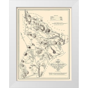 Pendleton 11x14 White Modern Wood Framed Museum Art Print Titled - Holliston Massachusetts - Pendleton 1831