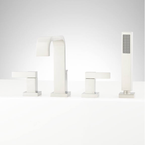 Open Box Pendleton 4-Hole Roman Tub Filler and Hand Shower - Brushed Nickel