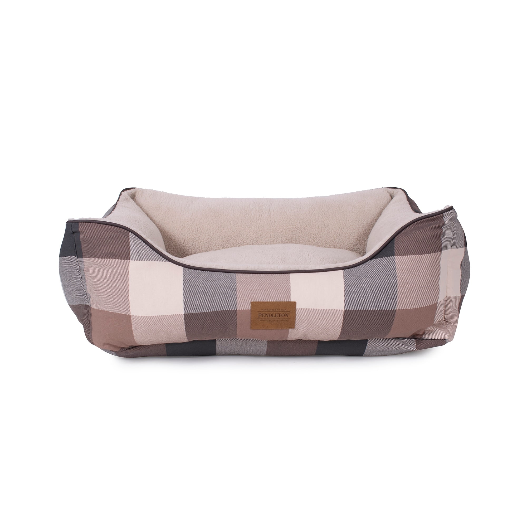 Medium Tan and Black Plaid Orthopedic Elevated Dog Bed