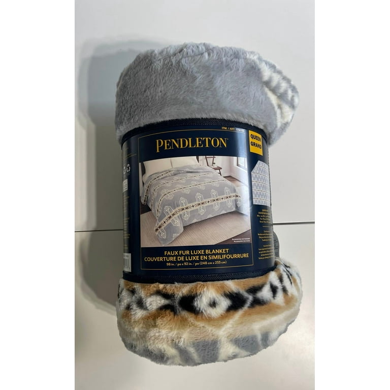 Pendleton Faux Fur Luxe Blanket - 98 in X 92 in (Queen) - Walmart.com