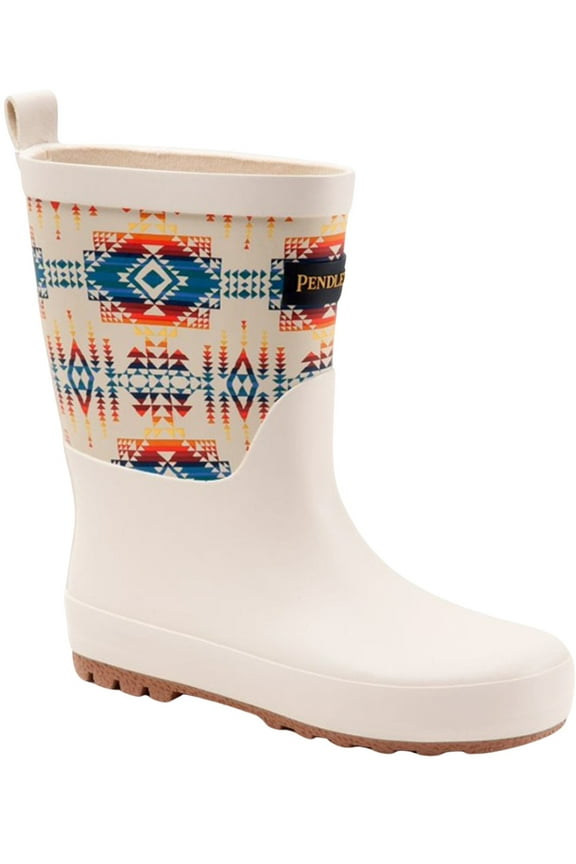 Girls' Pilot Rock Rain Boot Round Toe Cream 13 D