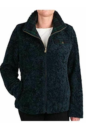 Ladies' Fuzzy Zip Jacket Dark Blue XL