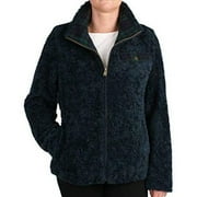 Pendleton Ladies Fuzzy Zip Jacket Womens Sherpa Coat - Red, Navy or Cream Dark Blue, Small