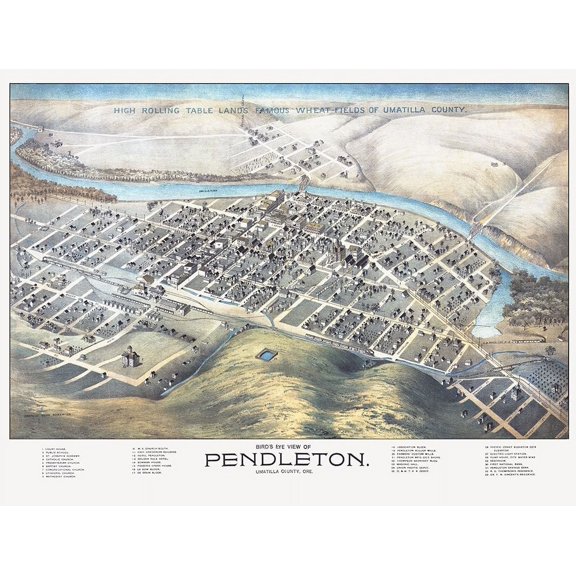 Pendleton Oregon - Dakin 1890 Poster Print by Dakin Dakin (24 x 18) # ORPE0020