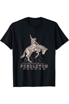 Pendleton Oregon Rodeo Cowboy Horse Graphic T-Shirt, Size S-5XL