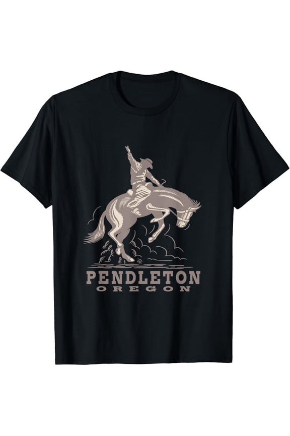 Pendleton Oregon Rodeo Cowboy Horse Graphic T-Shirt, Size S-5XL