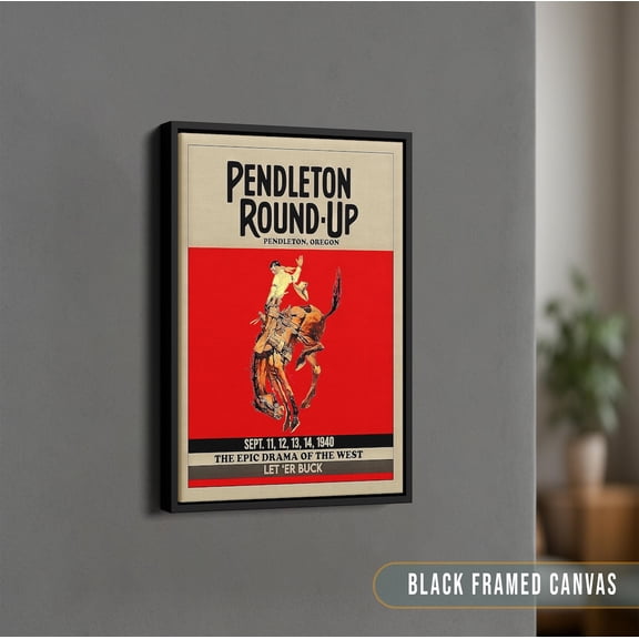 Pendleton Print, Pendleton Round Up Rodeo Poster, Ranch Decor, Red Posters, Western Wall Art, Cowgirl Print Unframed Paper Print