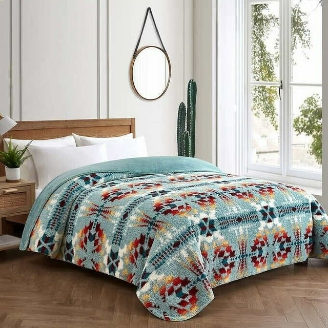 "Pendleton Twin Size Sherpa Fleece Blanket, 66"" X 92"", Legend Lake