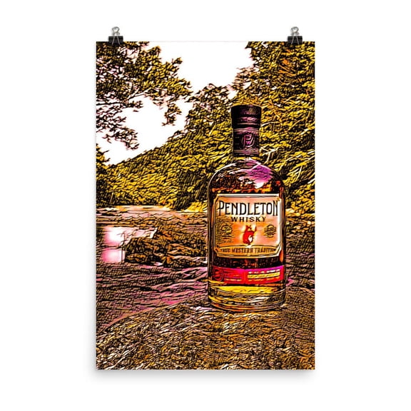Pendleton Whisky Limited Edition Poster, Bar Decor Wall Art Print