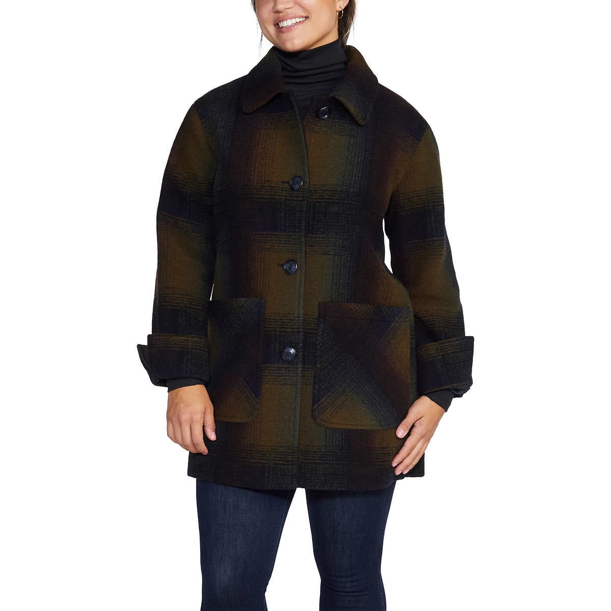 Pendleton Women s Wool Blend Coat Exploded Rainbow XS Walmart