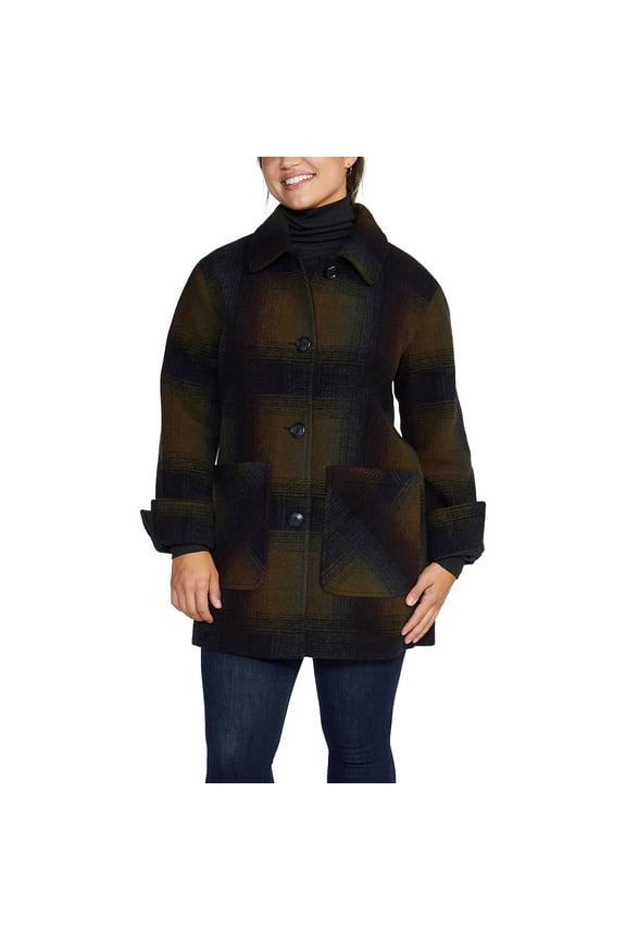 Women's Wool Blend Coat (Exploded Rainbow, XS)