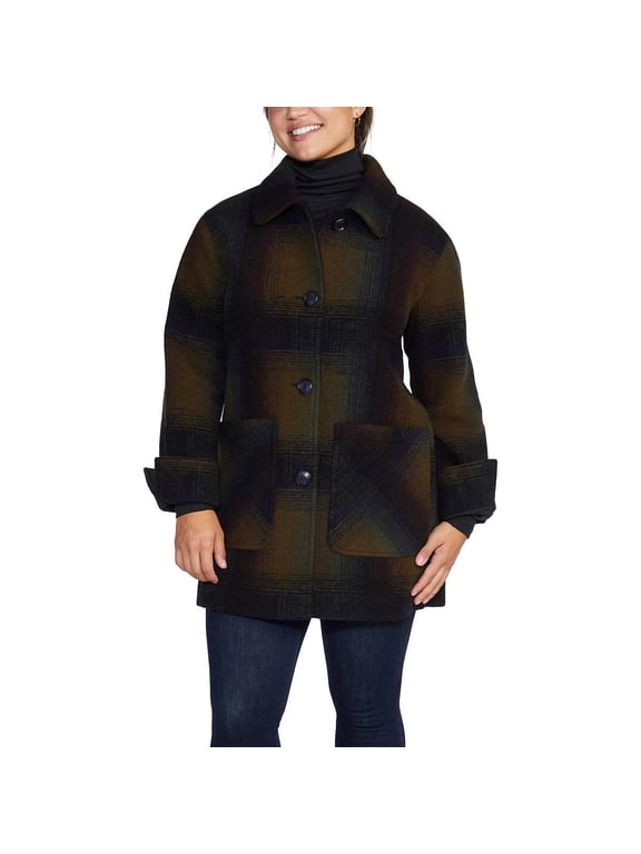Women's Wool Blend Coat (Exploded Rainbow, XS)