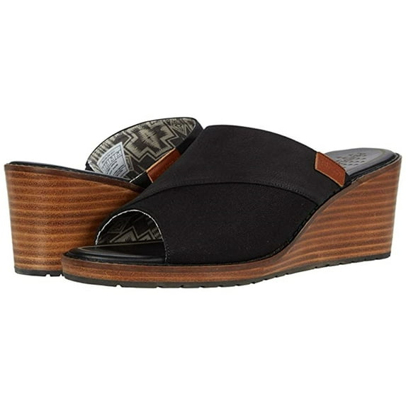 Pendleton Womens Arcata Wedge Sandals, Black, 10