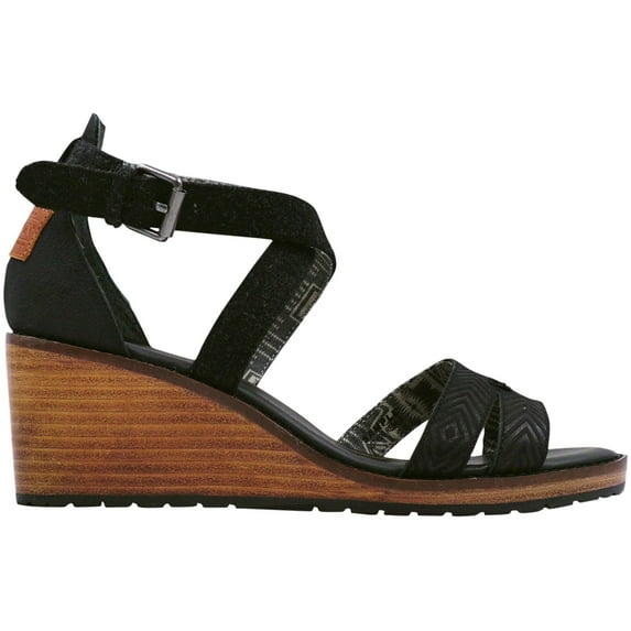 Pendleton Womens Baylands Wedge Sandals, Black, 8