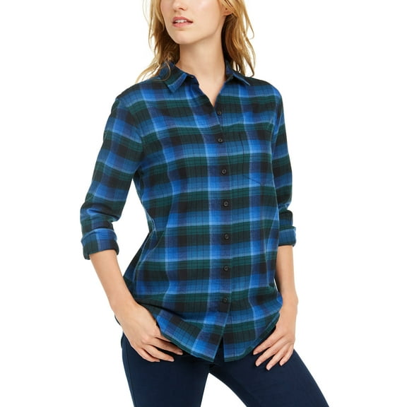 Pendleton Womens Cotton Plaid Flannel Shirt Size SM