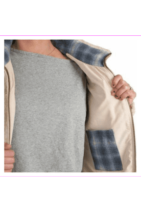 Ladies' Fuzzy Zip Jacket Beige Heather XL
