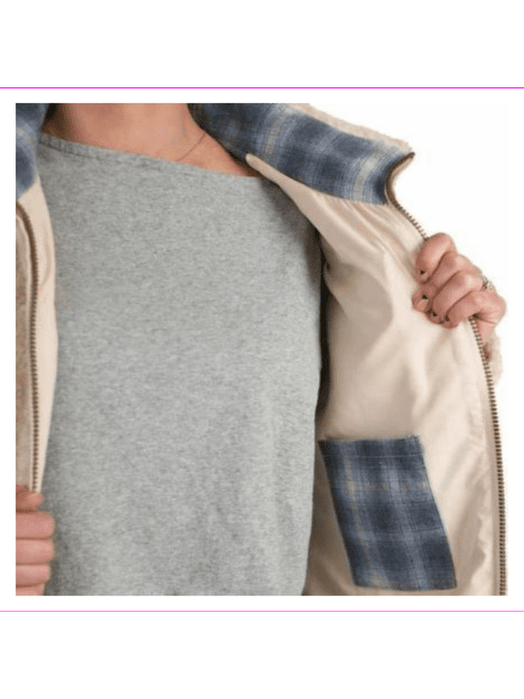 Ladies' Fuzzy Zip Jacket Beige Heather XL