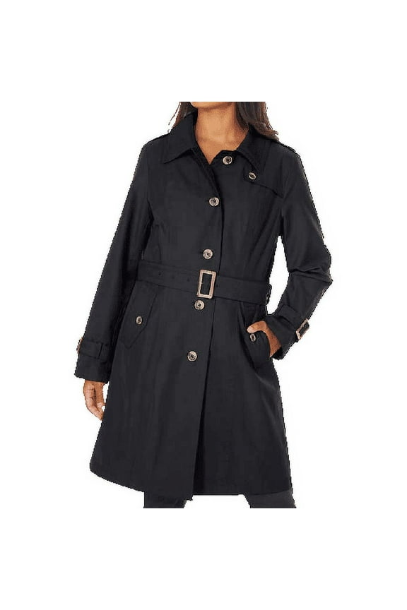 Womens Trench Coat Classic Size: XL, Color: Black