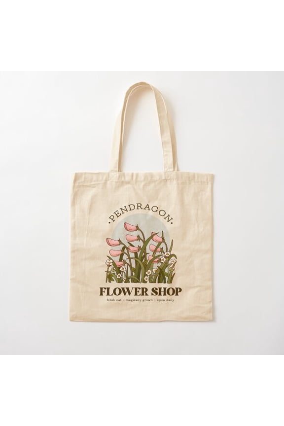 Pendragon Flower Shop Howls Moving Castle Inspired Canvas Tote Bags, Reusable Shopping Bag