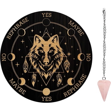 Wooden Star Pendulum Board For Dowsing & Divination - Round Metaphysical Board - Size L - Unbranded