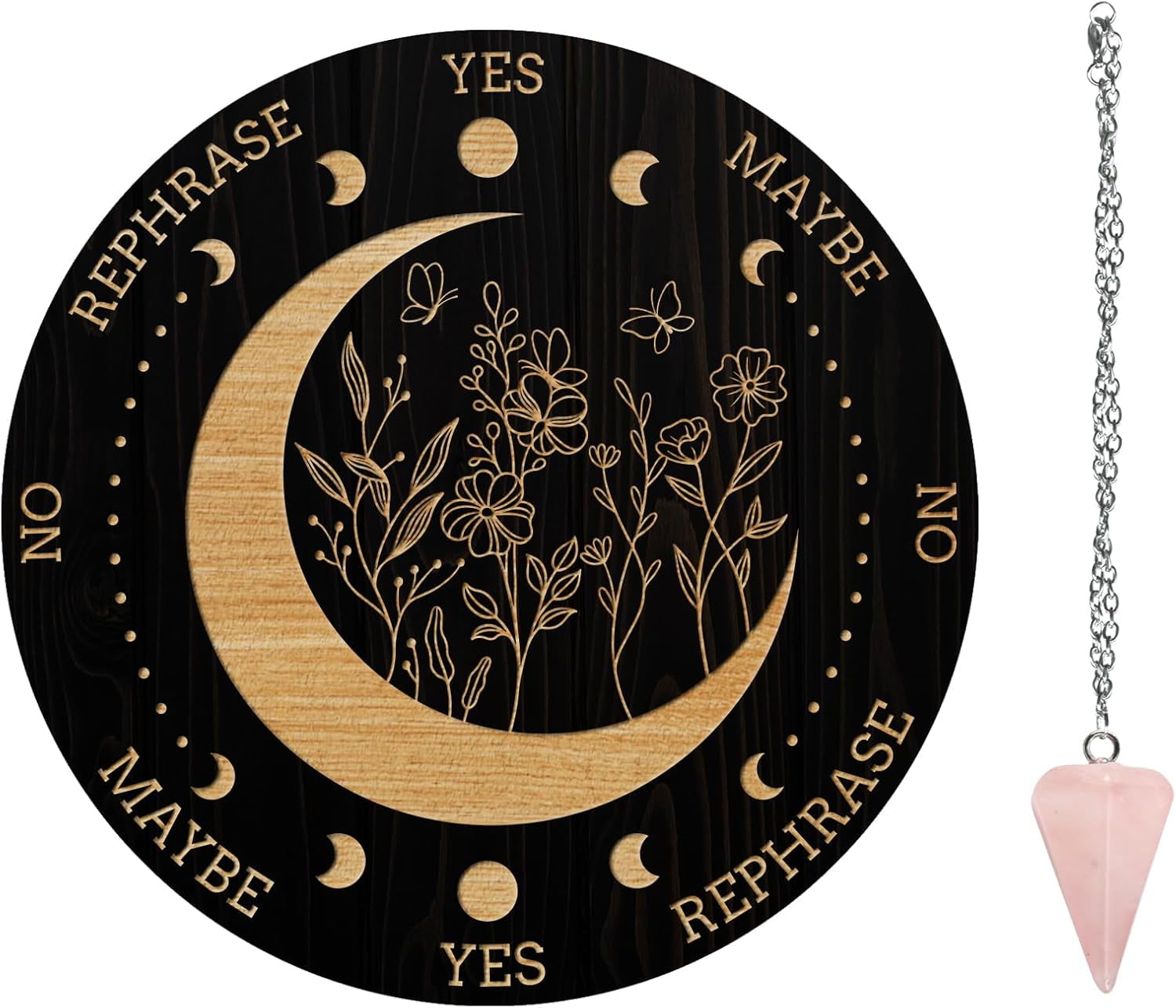 Divining Board Pendulum Board Set Wooden Dowsing Divination Board Metaphysical Message ...