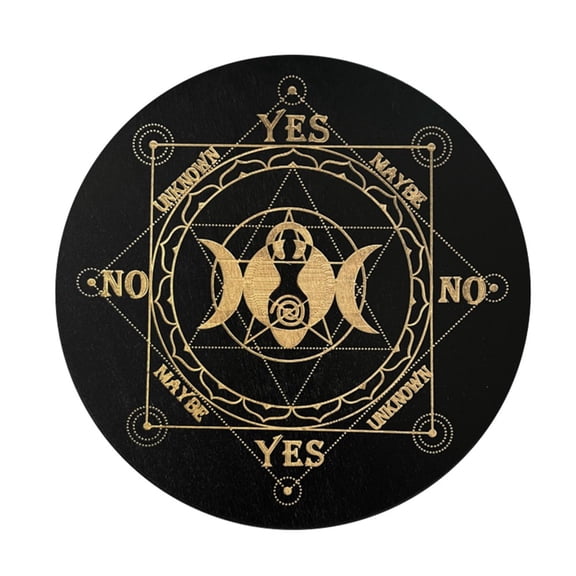 Pendulum Board Wooden Dowsing Board Divination Metaphysical Message Board for Witchcraft Wiccan Altar Supplies Kit Beginner Witchcraft Supply, 8 inch Round Shape