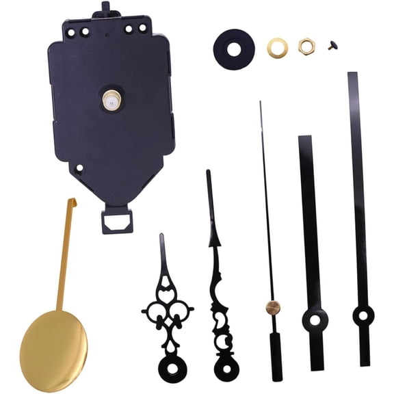 Pendulum Clock Movement Kit, 11.7mm Thread Replacement Mechanism with Black Hands, DIY Wall Clock Repair Parts(wxx)