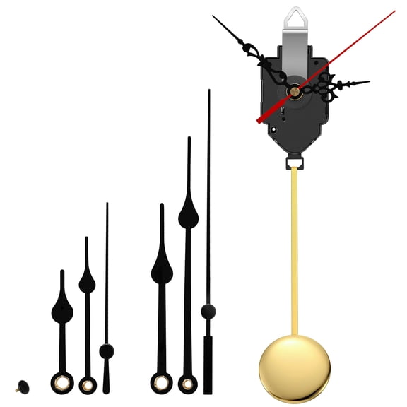 Pendulum Clock Movement Kit, EEEkit DIY Long Shaft Quartz Clock Movement Mechanism Repair Parts with 3 Pairs Hands