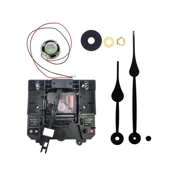 Pendulum Clock Movement Kit for 0.20 in Panels, Silent Night Chime Feature, Great for DIY Craft Clocks and Home Decor