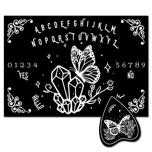 Pendulum Dowsing Divination Board Set Rectangle Talking Board with Planchette Accessories Butterfly 11.2~30x9~21x5cm 2pcs/set for DIY