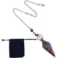 thumbnail image 1 of Pendulum Dowsing Divination Hexagonal Pointed 7 Stones Healing Natural Reiki Gemstone Energy Crystals for Reiki Healing Grid Necklace Meditation Gift Colorful, 1 of 1