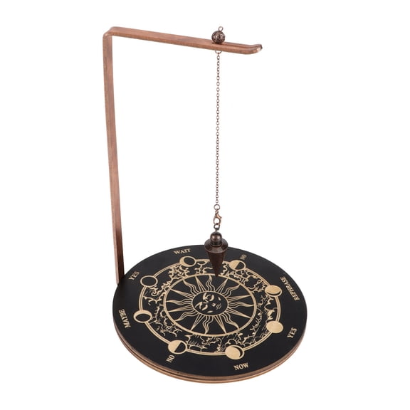 Pendulum Holder Shelf | Rock Stone Pendulum with Wooden Stand | Wiccan Rotating Crystal Holders | Witch Pendulum Supplies Organizer for Divination Dowsing Pendulums,
