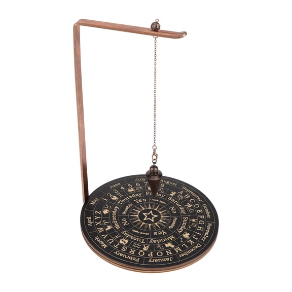 Pendulum Holder Shelf | Rock Stone Pendulum with Wooden Stand | Wiccan Rotating Crystal Holders | Witch Pendulum Supplies Organizer for Divination Dowsing Pendulums,