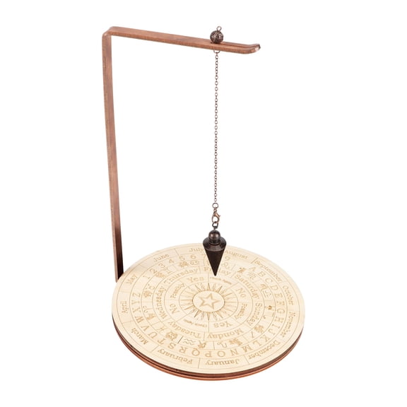 Pendulum Holder Shelf | Rock Stone Pendulum with Wooden Stand | Wiccan Rotating Crystal Holders | Witch Pendulum Supplies Organizer for Divination Dowsing Pendulums,