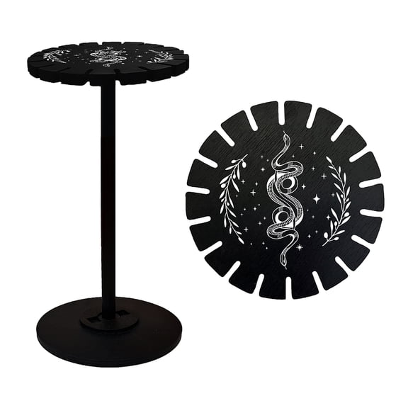 Pendulum Holder Shelf Wooden Pendulum Display Rack with Snake Pattern Stuff Black Display Shelf DIY