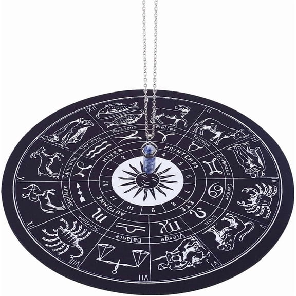 Pendulum Pad Making Kits Dowsing Divination Astrology Pads Rubber Altar Pendulum Mats Constellation with DIY Blue Spot Jasper Pointed Pendants Metaphysical Message Board