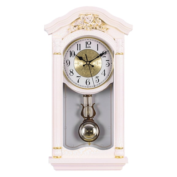 Pendulum Wall Clock, Chiming Wall Clock with Pendulum, Traditional Clock Retro Large Grandfather Wall Clocks for Living Room Office Home Decor