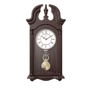 Pendulum Wall Clock, Silent Decorative Wood Pendulum Clock with Swinging Pendulum, Battery Operated, Dark Wooden Design, for Living Room, Dining Room, Kitchen, Office & Home D cor, 23.5x9.25 Inch