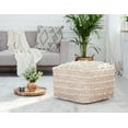thumbnail image 1 of Penelope 22" x 22" x 16" Brown & Ivory Pouf, 1 of 5
