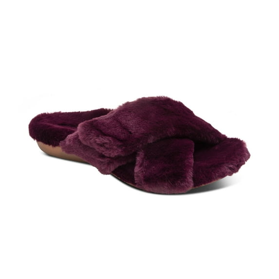 Aetrex Women's Penelope Orthopedic Faux Fur House Slippers for Women Bedroom