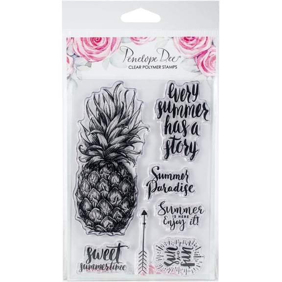 Penelope Dee Summer Breeze Pineapple Clear Polymer Stamps