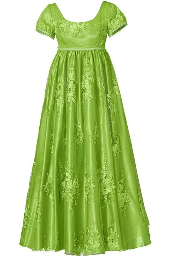 Penelope Featherington Regency Dress - Women's Green Tea Gown