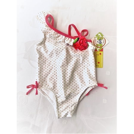 Penelope Mack Girl's 1 Piece Swimwear, Size 2T, White/Pink