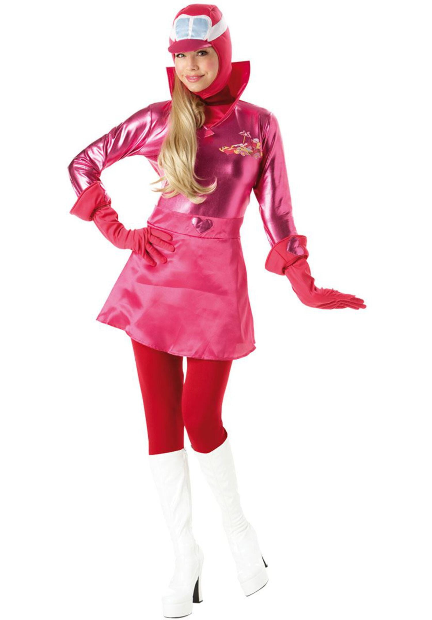 Penelope Pitstop Costume Ladies Pink Wacky Races Dress Penelope Pitstop Costume Ladies Pink Wacky Races Dress