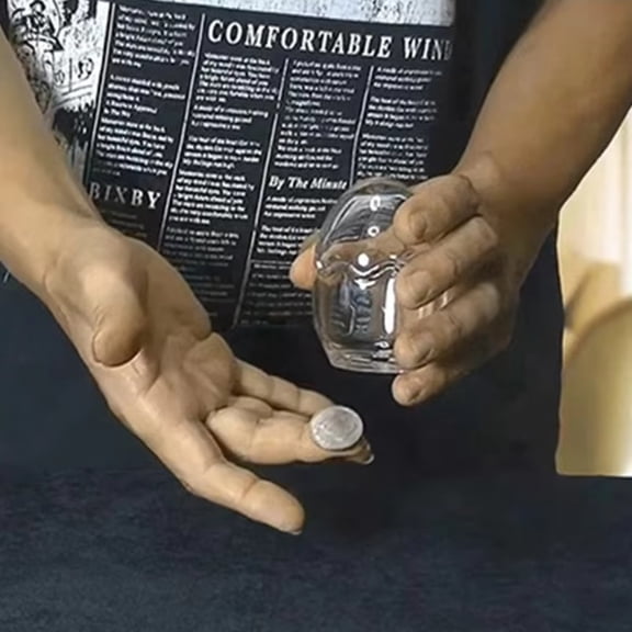Penetration Impossible 2.0 by Higpon Magic Tricks Signed Coin Penetrates Transparent Container Magia Close Up Illusions Gimmicks